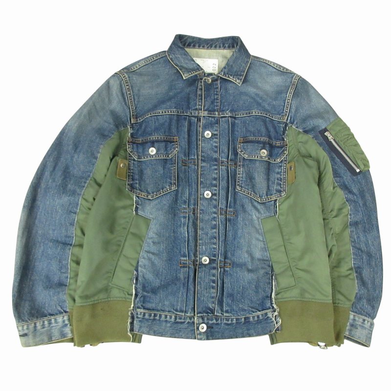 【即決OK値下不可】sacai ジャケット カーキ sacai(サカイ) 切替シャツジャケット 25-07880 カーキ×ブラック