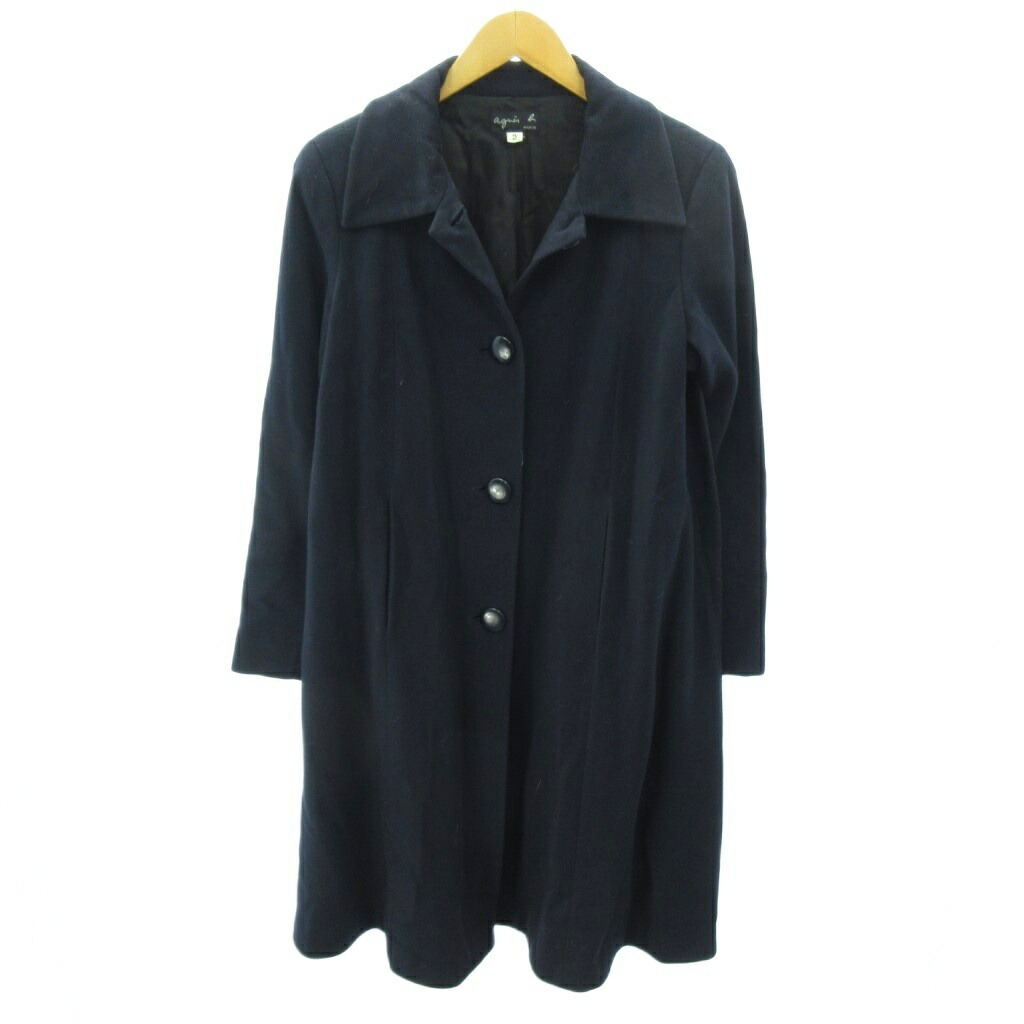 希少 フランス製 アニエスベー Agnes b カシミヤ混 ダブルブレストコート 希少 フランス製 アニエスベー Agnes b カシミヤ混 ダブル