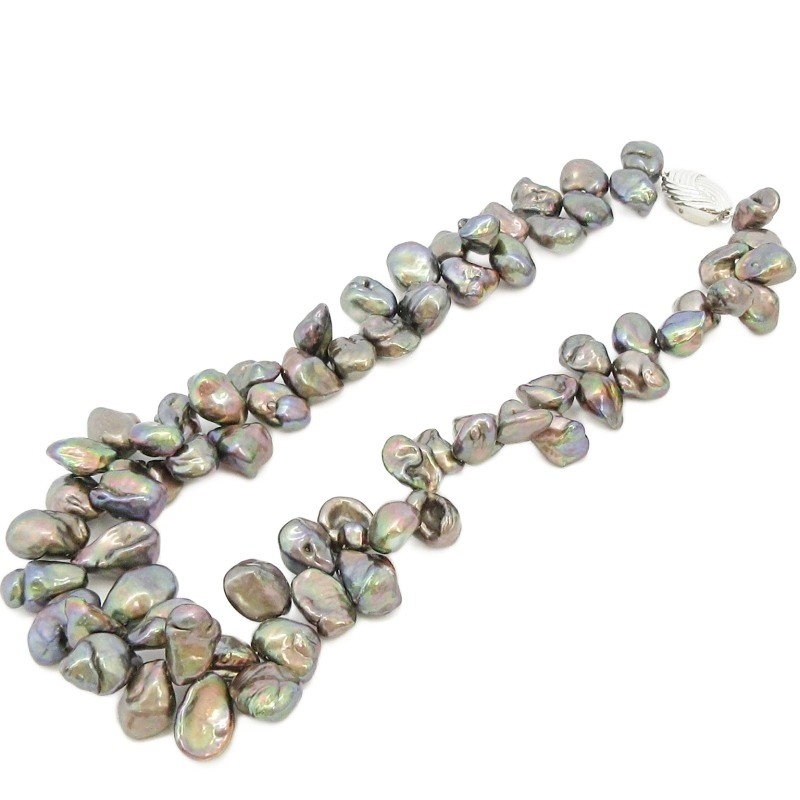 【中古】ケシパール ネックレス チョーカー アクセサリー ピーコックグリーン 芥子 SILVER刻印 シルバー金具 黒 ブラック ■GY09 レディース 【ベクトル 古着】 260115