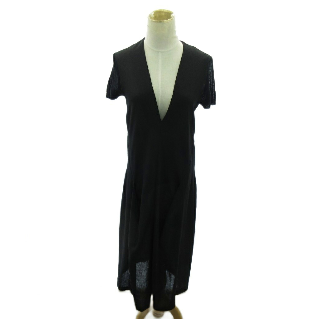 【中古】トリココムデギャルソン tricot COMME des GARCONS ヴィンテージ AD1997 ワンピース 半袖 ロング丈 黒 ブラック 1108 レディース 【ベクトル 古着】 251108
