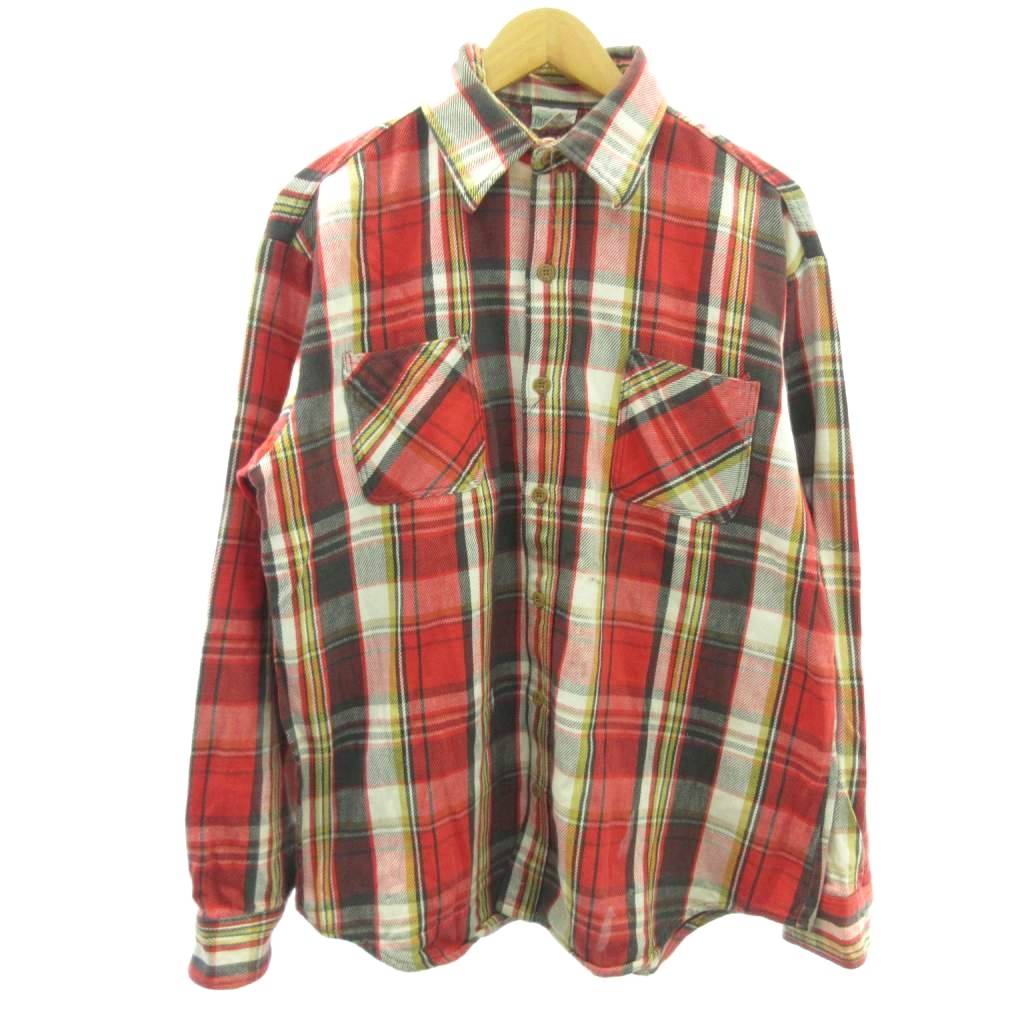 【中古】ビックマック BIGMAC JC Penny ヴィンテージ 70s ヘビネル フランネルシャツ 米国製 USA製 赤 レッド L 【ベクトル 古着】 251128