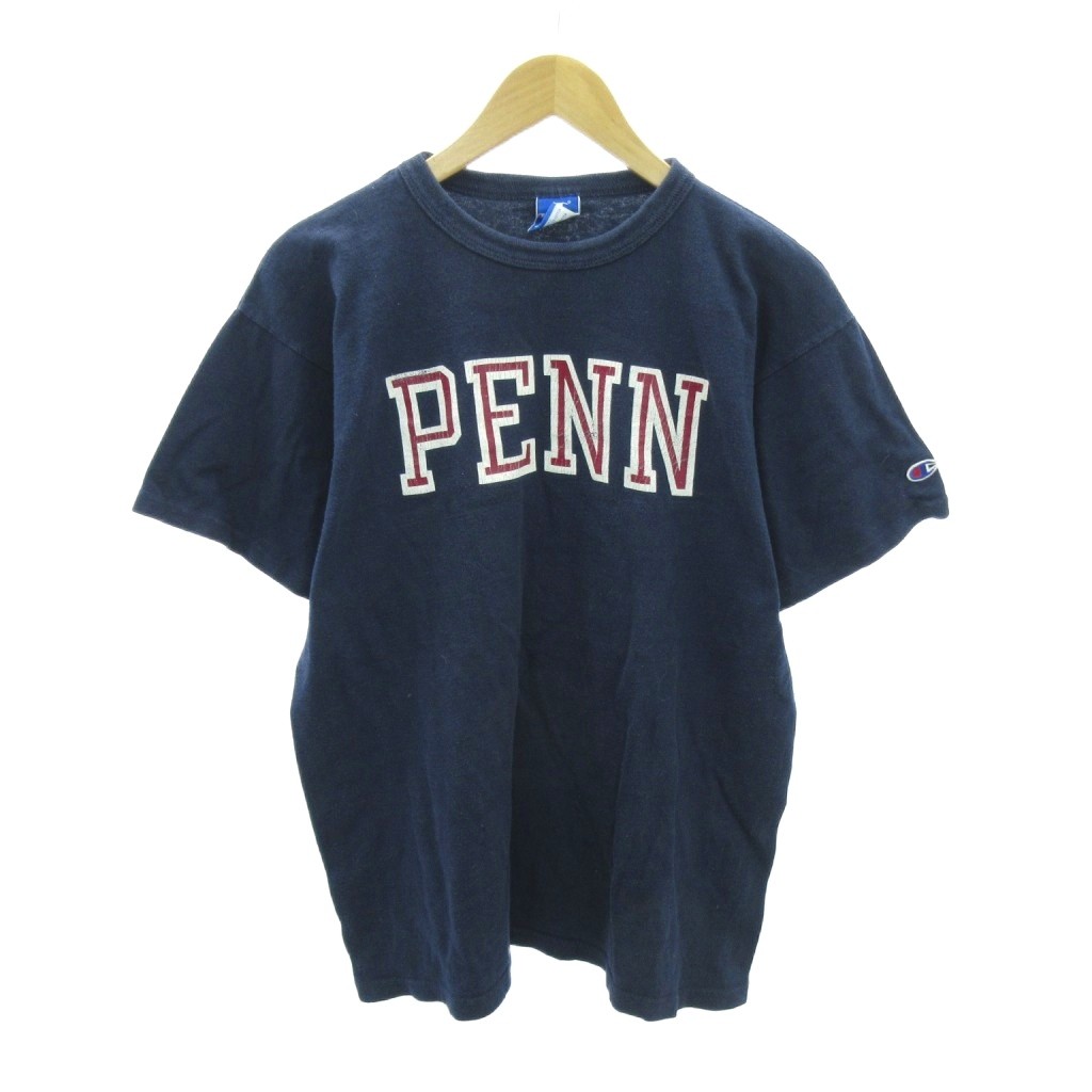 【中古】チャンピオン CHAMPION ヴィンテージ 90s カレッジTシャツ ペンシルベニア大学 プリント 半袖 USA製 L 紺 ネイビー 1212 メンズ 【ベクトル 古着】 251212