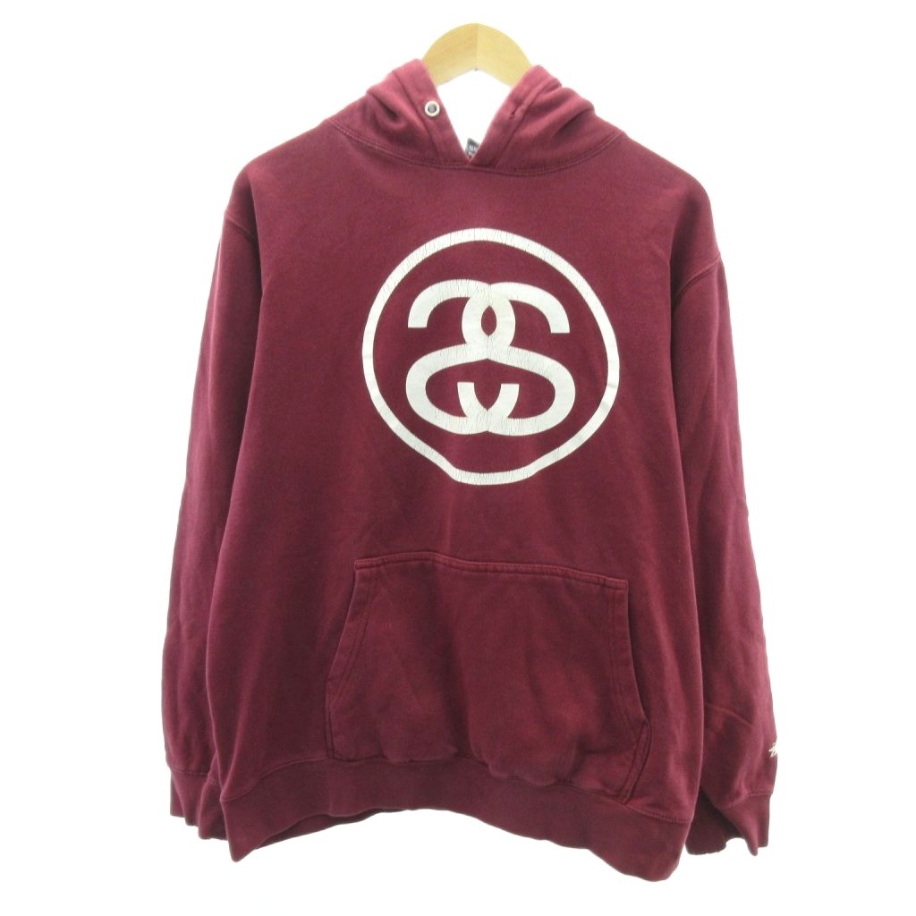 【中古】ステューシー STUSSY old 00s～ SSリンク ロゴ パーカー 赤系 レッド系 XL メンズ 【ベクトル 古着】 251217｜ブランド古着の買取販売ベクトル