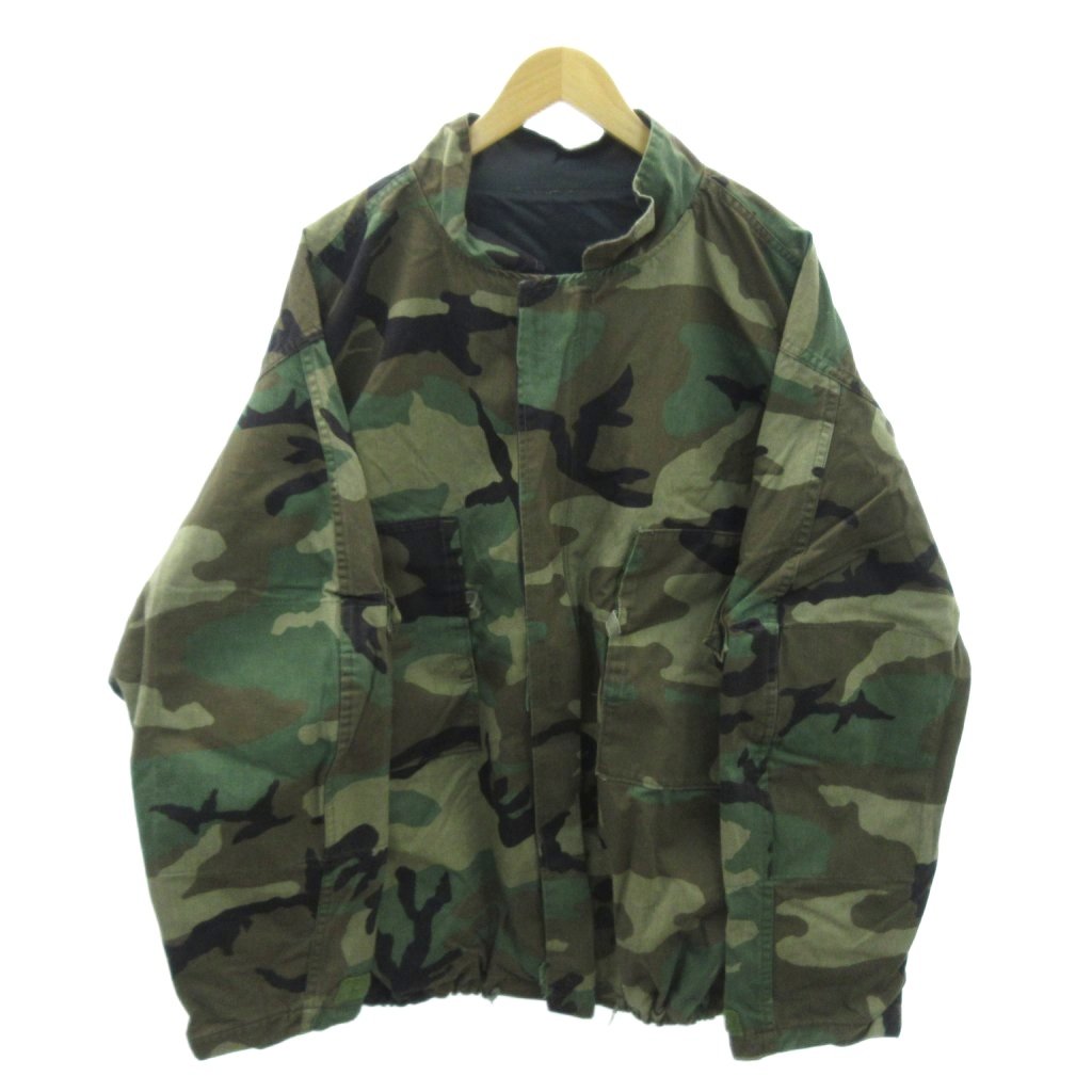 【中古】ヴィンテージ VINTAGE US ARMY ミリタリー 80s ケミカルプロアクティブジャケット ブルゾン ウッドランドカモ 迷彩柄 XL カーキ 茶 ブラウン 1222 メンズ 【ベクトル 古着】 251222