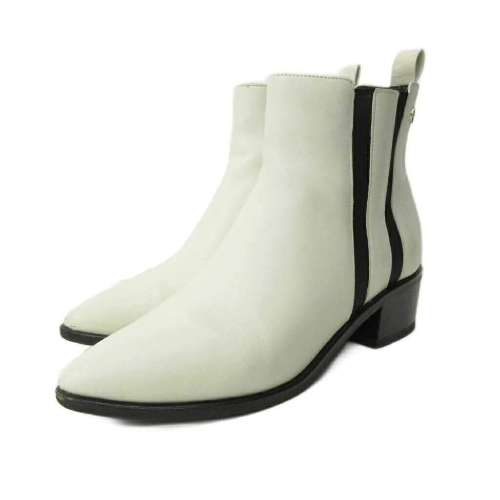 【中古】コールハーン COLE HAAN サイドゴアブーツ シューズ ローヒール レザー 6.5 23.5cm 白 ホワイト 0107 レディース 【ベクトル 古着】 260107