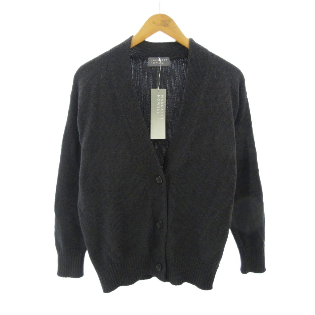 【中古】未使用品 マーガレットハウエル MARGARET HOWELL タグ付き 24AW CORD YARN WOOL カーディガン ニット ウール 2 チャコール 578-4264003 0323 メンズ 【ベクトル 古着】 260323