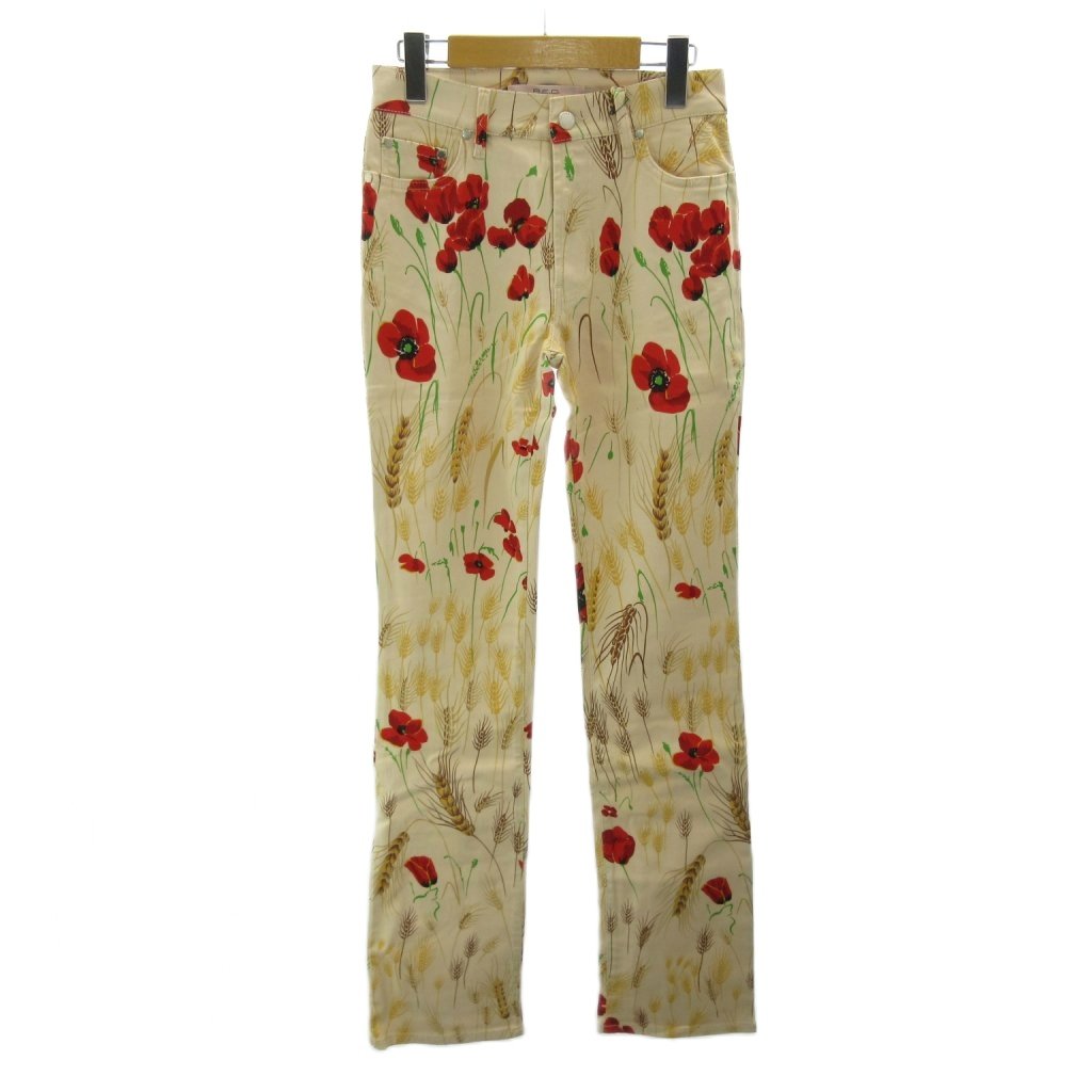 【中古】未使用品 レッド ヴァレンティノ RED VALENTINO タグ付き パンツ スラックス ストレート ジップフライ 花柄 26 白 ホワイト 0330 レディース 【ベクトル 古着】 260330