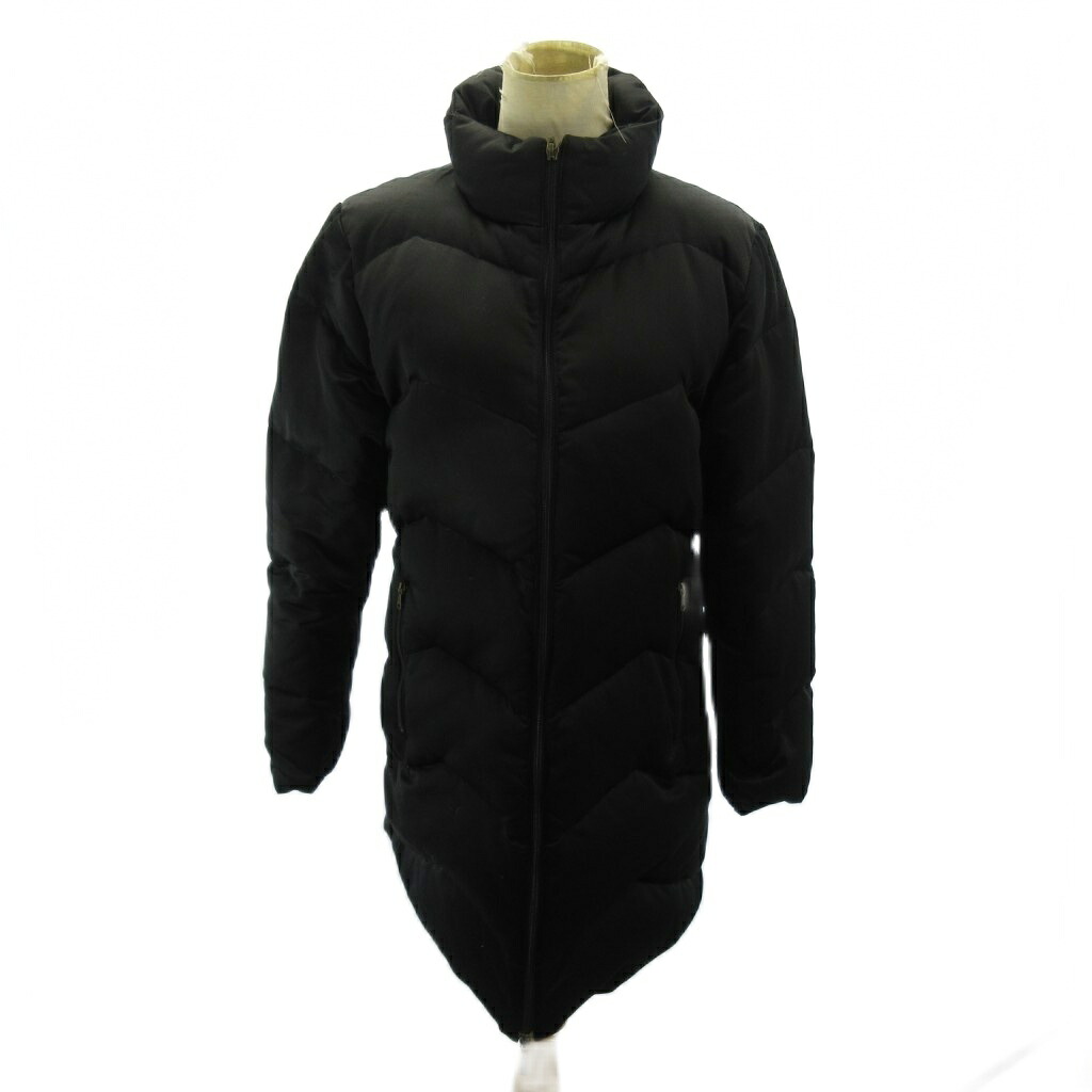 【中古】モンク軌跡 MONCLER 青曳き船 90s NORMA AFNOR 落ちこむ厚地の外套 ジップアップ ロング丈 2 黒 黒いこと 0331 レディース 【ベクター 古着】 260407