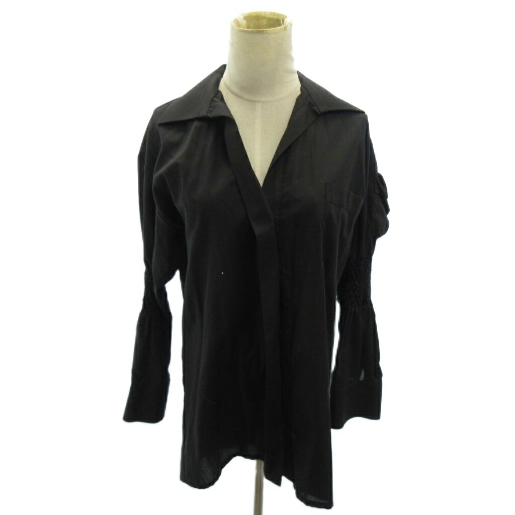 【中古】未使用品 ハイダーアッカーマン Haider Ackermann タグ付き シャツ ブラウス 袖 シボ 長袖 36 黒 ブラック 0330 レディース 【ベクトル 古着】 260330