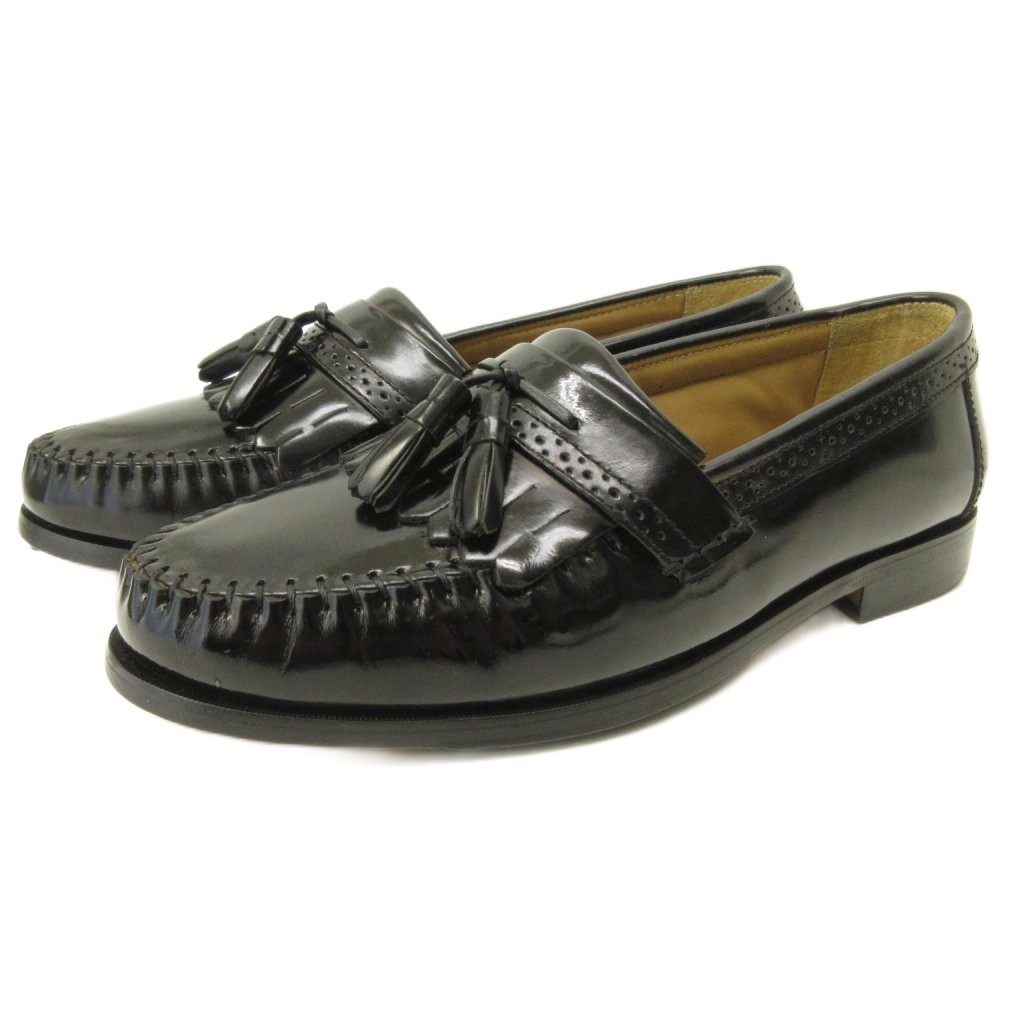 【中古】ジーエイチバス G.H.Bass & Co. NILES キルト タッセル ローファー フリンジ 革靴 7.5 約25.5cm 黒 ブラック メンズ 【ベクトル 古着】 260401