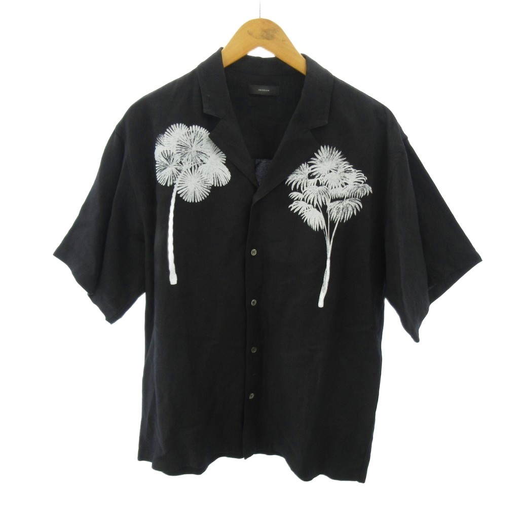 【中古】オブシディアン OBSIDIAN 美品 プルオーバー 花柄 刷り上げる 半袖 S 黒 黒いこと ODM24SS002 0412 メンズ 【ベクター 古着】 260412