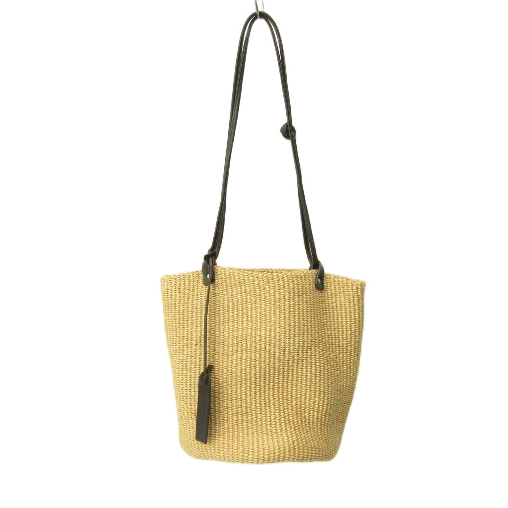 【中古】マルコマージ MARCO MASI 美品 2WAY 巾着 ショルダーバッグ トート ラフィア ベージュ系 レディース 【ベクトル 古着】 260414