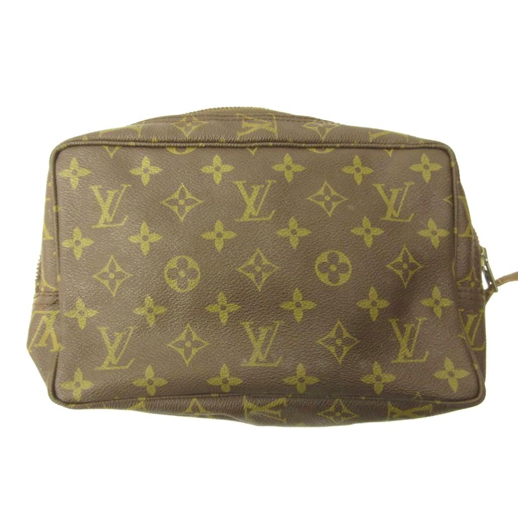 【中古】ルイヴィトン LOUIS VUITTON モノグラム トゥルーストワレット23 合切袋 ジャンク 総柄 なめし革 茶 赤銅色 M47524 0509 レディース 【ベクター 古着】 260509
