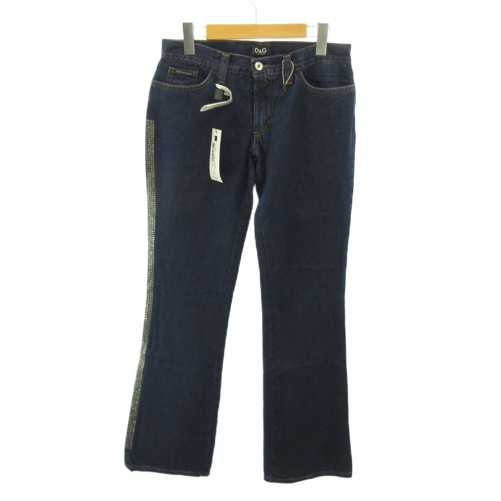 【中古】ディー&ジー ドルガバ ドルチェ&ガッバーナ D&G 00s タグ付 デニムパンツ ジーンズ フレア ブーツカット ラインストーン Y2K 26 インディゴブルー 0522 レディース 【ベクトル 古着】 260528|ブランド古着の買取販売ベクトル