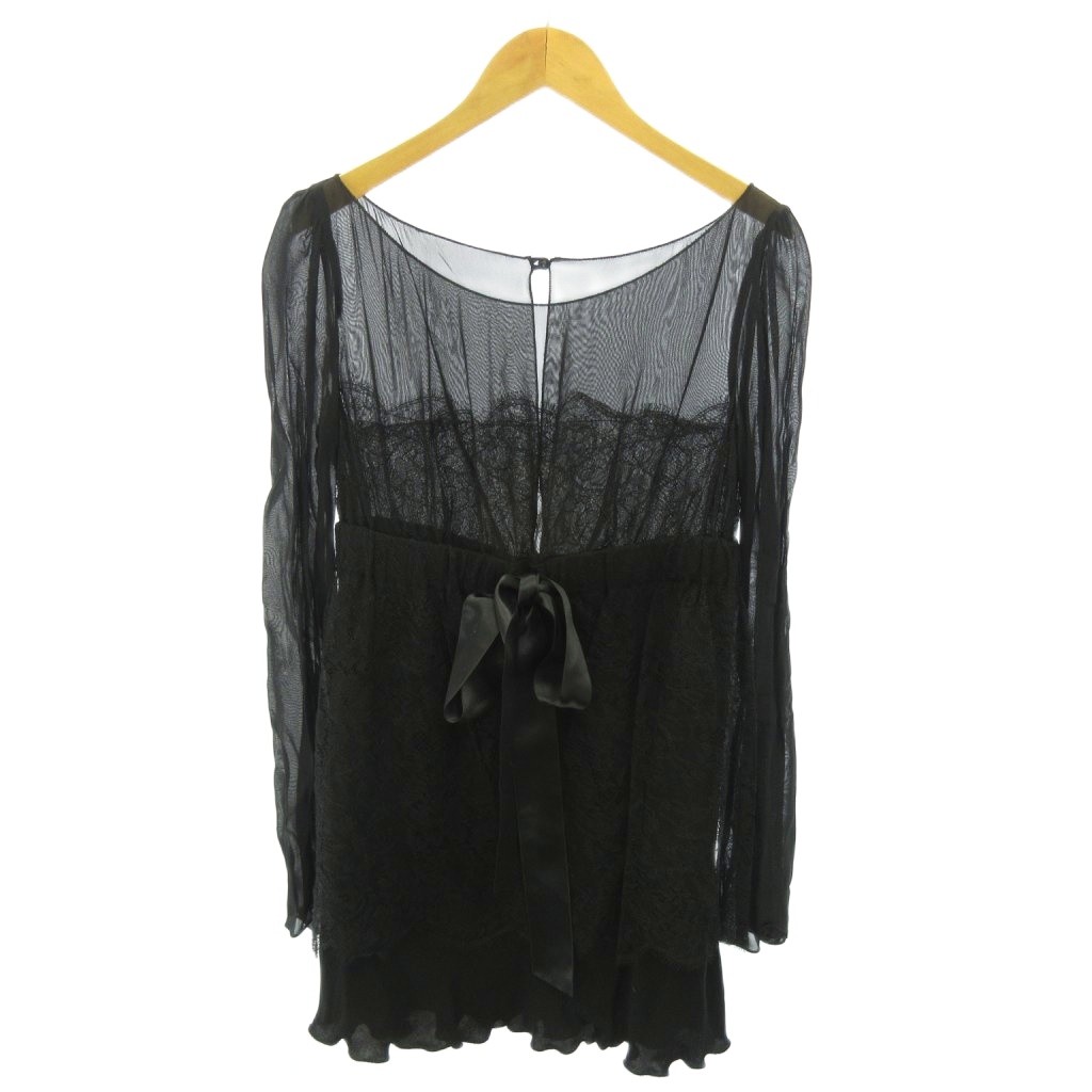 【中古】未使用品 レッド ヴァレンティノ RED VALENTINO タグ付 フォーマル シャツ ブラウス プルオーバー レース 切替 シースルー 長袖 40 黒 ブラック 0521 レディース 【ベクトル 古着】 260521｜ブランド古着の買取販売ベクトル
