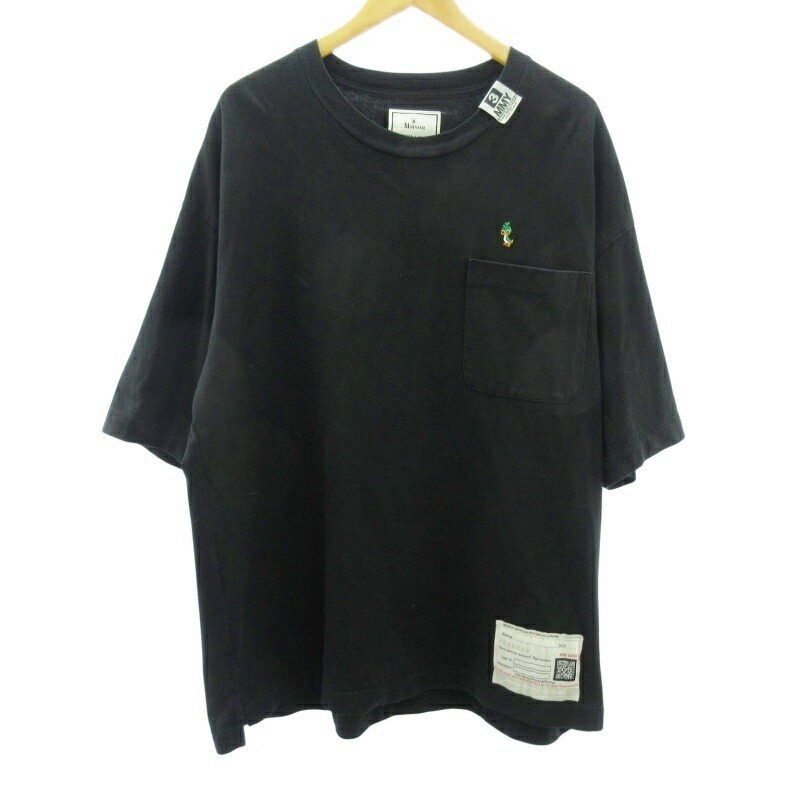 【中古】ミハラヤスヒロ MIHARA YASUHIRO 美品 24AW duck embroidery tee ティーシャツ 半袖 黒 黒いこと A13TS631 48 約L 0605  【ベクター 古着】 260605