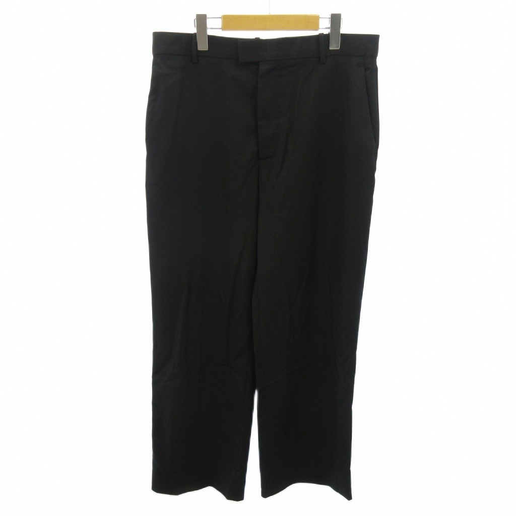 【中古】ボッテガヴェネタ BOTTEGA VENETA 近年 UNIFORM パンツ スラックス ワイド ジップフライ ウール 48 黒 ブラック 0709 メンズ 【ベクトル 古着】 260709|ブランド古着の買取販売ベクトル