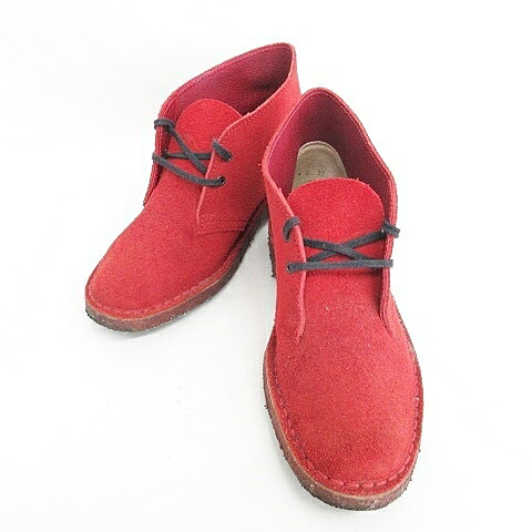 【中古】クラークス clarks vintage ブーツ デザートブーツ ショートブーツ スエード レザー 英国製 レッド 赤 4 レディース 【ベクトル 古着】 251031｜ブランド古着の買取販売ベクトル