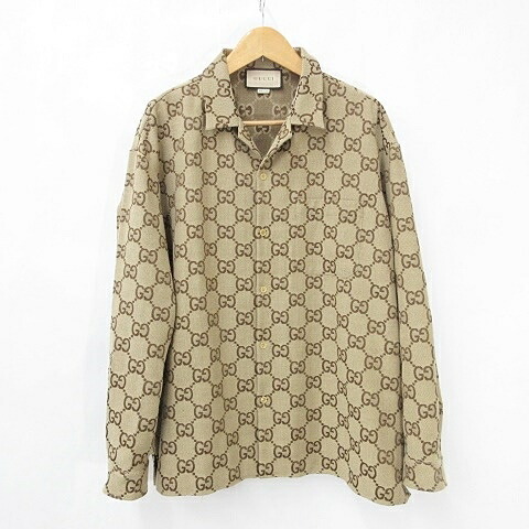 【中古】グッチ GUCCI マキシ GG帆布 プルオーバー GG柄 770426 ZAHT5 大層らしい大きさ 赤銅色 駱駝 茶 64 メンズ 【ベクター 古着】 251225