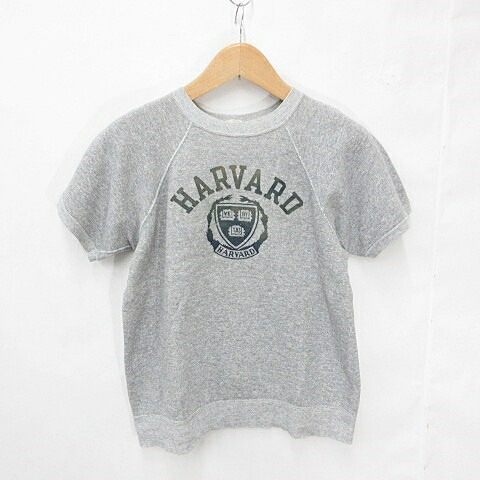 【中古】チャンピオン CHAMPION スウェット Vintage Vanjac ヴァン別注 半袖 丸首 カレッジプリント スウェット USA製 トリコロールタグ グレー M メンズ 【ベクトル 古着】 251230