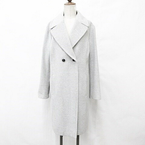 【中古】リフレクト Reflect コート ロング テーラーカラー ダブル 毛 アンゴラ混 グレー 9 レディース 【ベクトル 古着】 260312