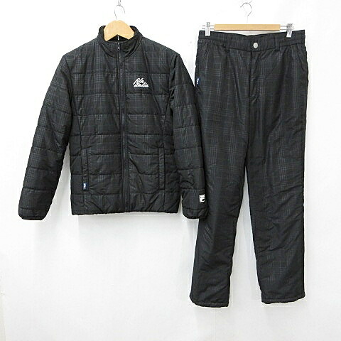 【中古】フィラ FILA GOLF ゴルフ スポーツウエア ジャケット パンツ 上下セット 中綿 防寒 ジップアップ スタンドカラー チェック 黒 ブラック M メンズ 【ベクトル 古着】 260704｜ブランド古着の買取販売ベクトル 6,447円