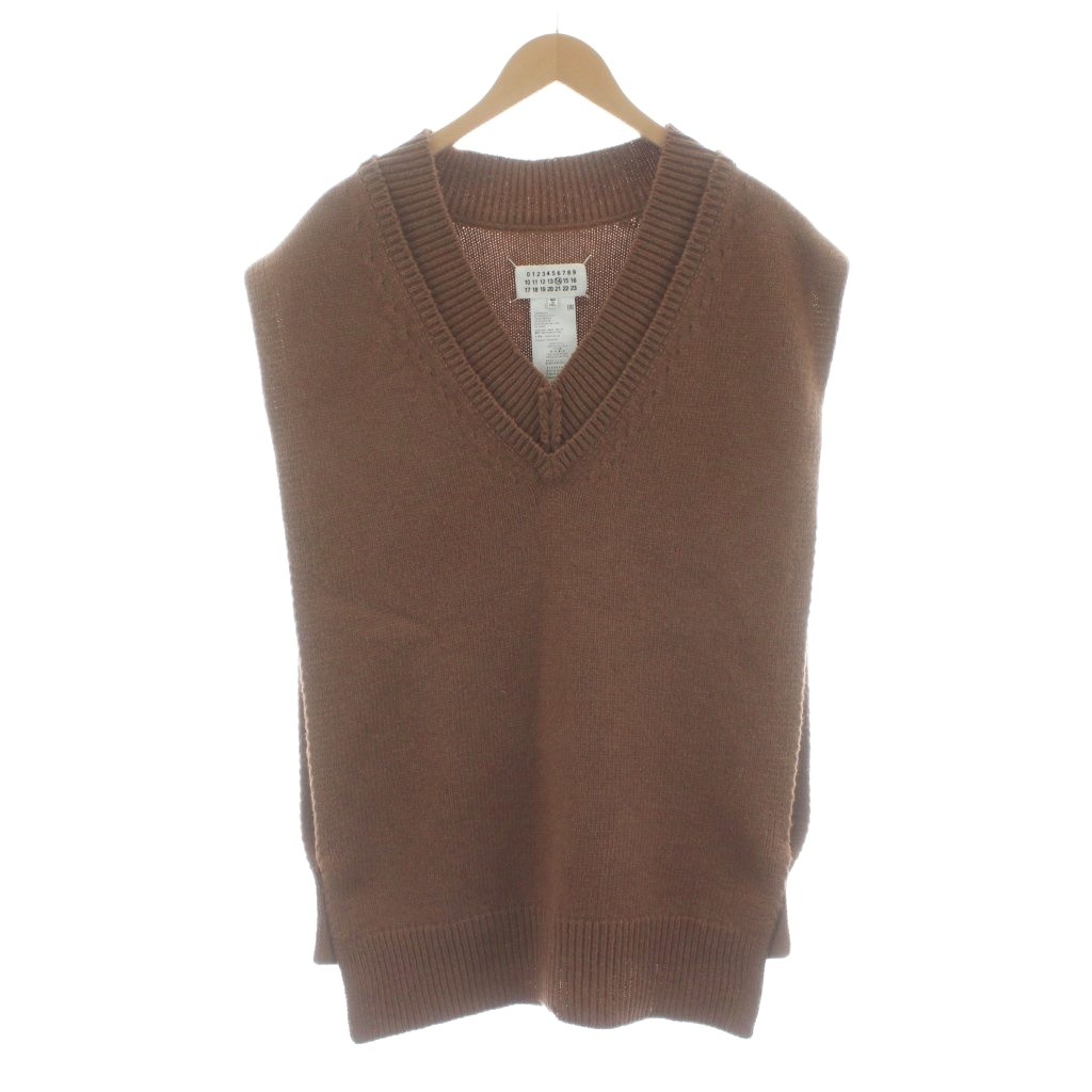 【中古】マルタンマルジェラ 14 Martin Margiela 14 Vネックニットベスト プルオーバー ウール M 茶 ブラウン S50TH0050 /KU メンズ 【ベクトル 古着】 251226