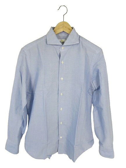 【中古】ジャンネット GIANNETTO Portofino Slim Fit シャツ 長袖 ボタン 無地 ブルー サイズ 16/41 QQQ メンズ 【ベクトル 古着】 260410