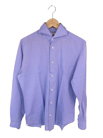 【中古】ジャンネット GIANNETTO Portofino Slim Fit シャツ 長袖 ボタン 無地 パープル サイズ 15 1/2 /39 QQQ メンズ 【ベクトル 古着】 260410