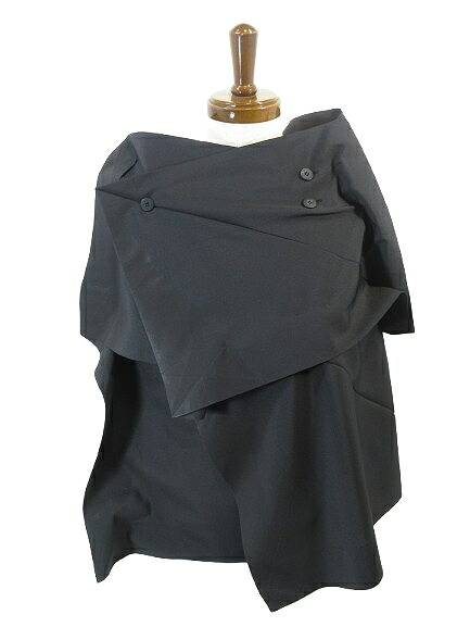 【中古】イッセイミヤケ ISSEY MIYAKE 132 5. 折り紙 ジャケット ケープ 羽織 無地 ボタン サイズ 3 黒 QQQ レディース 【ベクトル 古着】 260412
