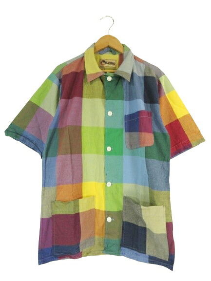 【中古】ナイジェルケーボン NIGEL CABOURN シャツ 開襟 半袖 ポケット チェック 綿 コットン マルチカラー サイズ 42 QQQ メンズ 【ベクトル 古着】 260621｜ブランド古着の買取販売ベクトル