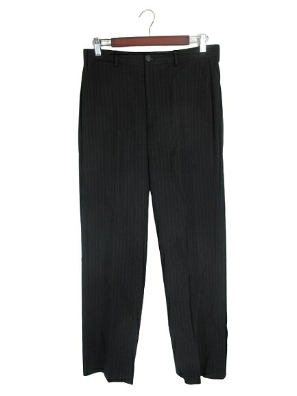 【中古】エンポリオアルマーニ EMPORIO ARMANI RN103723 パンツ スラックス ロング スーツ ジッパーフライ ストライプ ブラック サイズ44 QQQ ★AA☆ メンズ 【ベクトル 古着】 260626|ブランド古着の買取販売ベクトル
