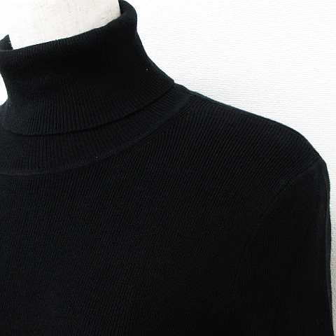 中古 ジューシークチュール Juicy Couture ニット ワンピース 半袖 タートルネック ミニ丈 裾プリーツ ロゴプレート コットン ウール混 黒 Us S レディース ベクトル 古着 Aplusfinance Blog Com