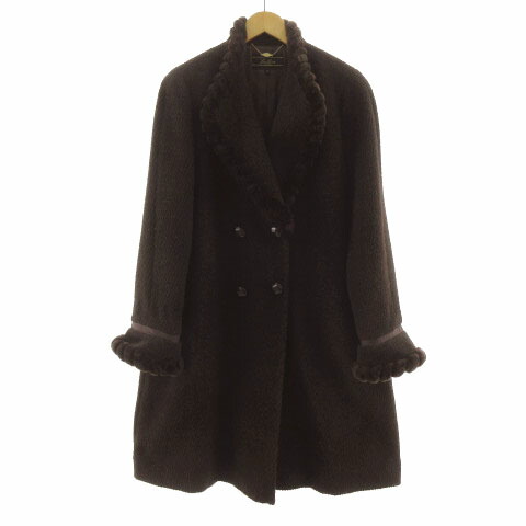 【中古】レリアン Leilian コート トライアングルカラー ヌートリアファー 切替え 日本製 ブラウン 茶 ブラック 黒 9 楽天市場】【中古】レリアン Leilian コート トライアングルカラー