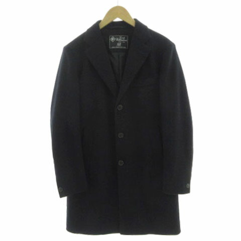 【中古】フォーワンセブンバイエディフィス 417byEDIFICE 厚地の外套 チェスターコート 15-020-312-5000-3-0 起毛 カシミール混 米国海軍 濃紺色 S メンズ 【ベクター 古着】 240617