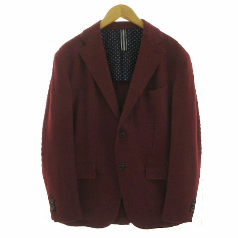 【中古】エトネ ETONNE 上衣 Flanne.Jana 日本製出どころ テーラードカラー シングル 2B 起毛 羊毛 赤いこと系 赤系 M メンズ 【ベクター 古着】 241129