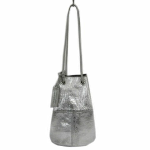 【中古】マルコマージ MARCO MASI 巾着ハンドバッグ 肩がけ レザー 牛革 SILVER チャーム レディース 【ベクトル 古着】 251229