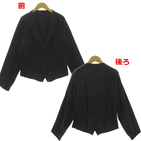 【中古】ヨウジヤマモトプールオム YOHJI YAMAMOTO POUR HOMME 希少 ジレ合体ジャケット 90年代 HZ-J36-118 切替え ウール ネイビー 紺 M メンズ 【ベクトル 古着】 250424