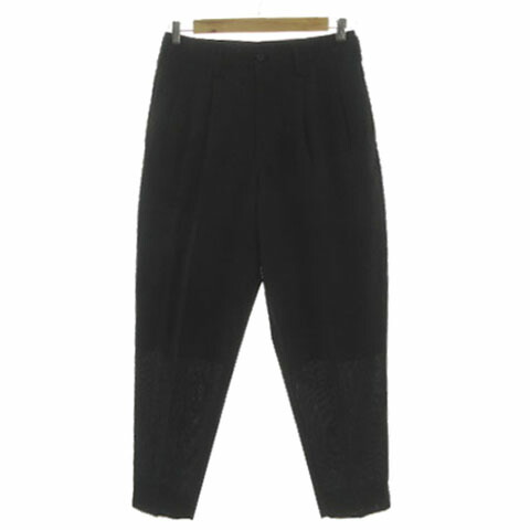 【中古】ヨウジヤマモトプールオム YOHJI YAMAMOTO POUR HOMME パンツ HT-P03-199 テーパード 00AW タック 日本製 ウール ブラック 黒 M メンズ 【ベクトル 古着】 250511