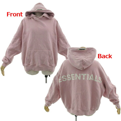 【中古】エフオージー エッセンシャルズ FOG ESSENTIALS Pullover Hoodie RLCT LOGO スウェット パーカー 裏起毛 ロゴ刺繍 バックプリント コットン混 ピンク系 S レディース 【ベクトル 古着】 260507｜ブランド古着の買取販売ベクトル