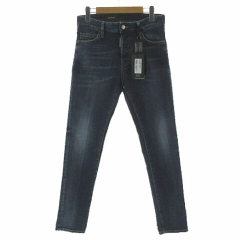【中古】未使用品 ディースクエアード DSQUARED2 REGULAR JEAN ジーンズ S74LB1516 ユーズド加工 ストレッチ コットン混 インディゴ ブルー 青 42 メンズ 【ベクトル 古着】 251006