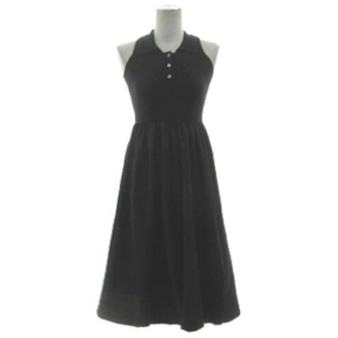 【中古】ルアン Luan POLO DOCKING DRESS ポロ襟縛衣装 Luan129 アメリカン捩り ミモレ丈 黒いこと XS レディース 【ベクター 古着】 260508