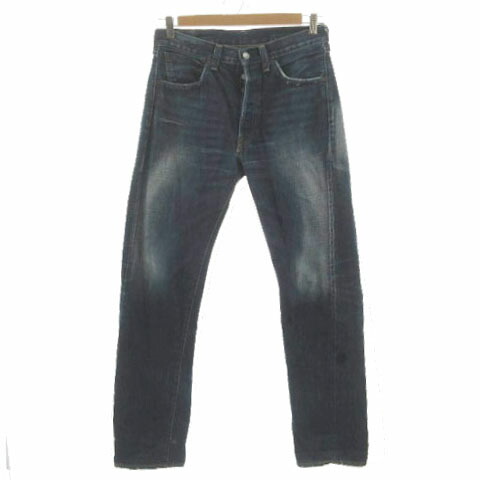 【中古】リーヴァイズジーンズ Levi\u0027s 501XX デニム 2003年刷り直す 37501 ビッグE セルビッチ 日本製 綿織物 インディゴ 青碧 青 34 メンズ 【ベクター 古着】 260516