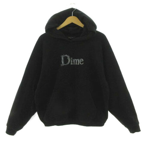 【中古】ダイム DIME Classic Sagan Hoodie スウェットパーカー ロゴプリント 裏起毛 プルオーバー 長袖 コットン ブラック 黒 L メンズ 【ベクトル 古着】 260608｜ブランド古着の買取販売ベクトル
