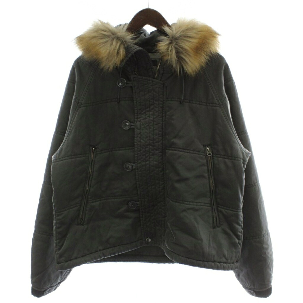【中古】ビームス BEAMS 25AW ガーメントダイ N-3B 前掛け S 薄墨色 毛革付き添い人ボンネット 長袖 11-18-3300-147 /GG ■NI メンズ 【ベクター 古着】 260323