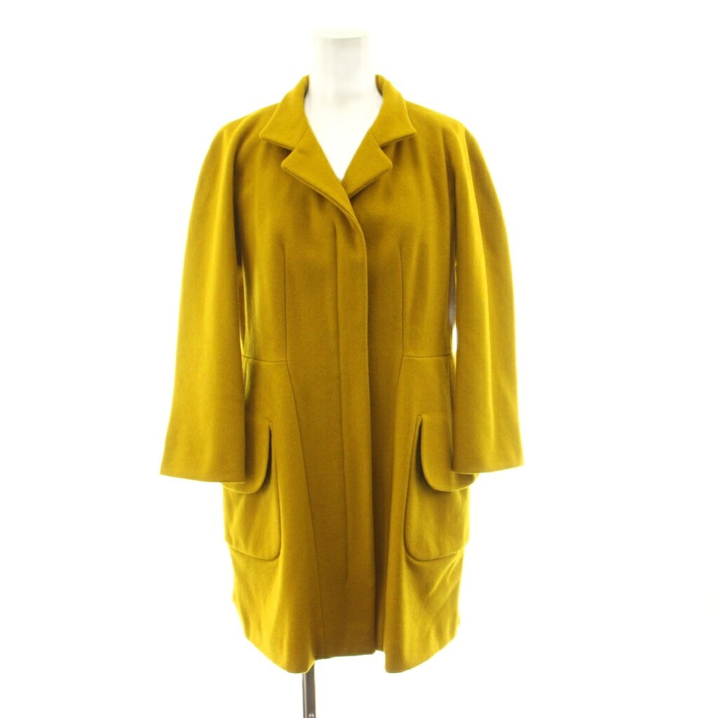 【中古】ジルサンダー JIL SANDER ウールコート ミドル丈 34 黄 イエロー 400010 WB200030 /KU ■BM レディース 【ベクトル 古着】 260406