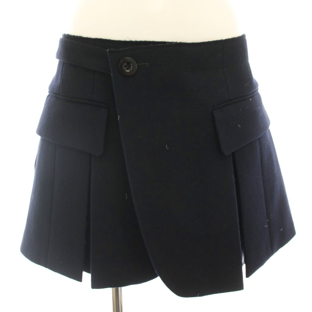 【中古】サカイ sacai ウールメルトンレイヤードショーツ Wool Melton Shorts さる股引き 遊撃手ズボン下 2 紺 米国海軍 23-06763 /HN ■BM レディース 【ベクター 古着】 260529