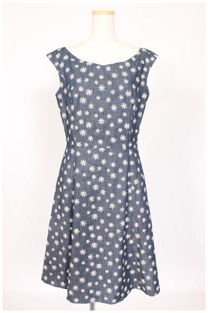 レディースファッション ワンピース フレア ミニ ワンピース Party Flower Small Tocca トッカ 中古 ノースリーブ 古着 ベクトル レディース O0419 ネイビー 紺 0 花柄 新品本物 Enablingsafi Org
