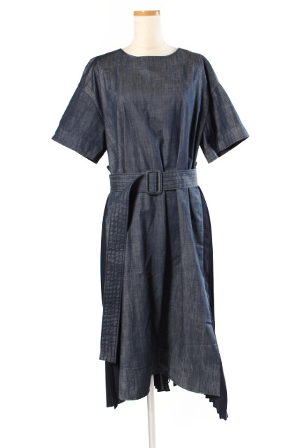 中古 アドーア Adore 18ss 平板 デニム 裏プリーツ 一静謐 ロング 36 ネーヴィブルー 水軍 Ka0529 レディース ベクタ 古着 中古 アドーア Adore 18ss スラブ デニム バックプリーツ ワンピース ロング 36 紺 ネイビー Ka0529 レディース ベクトル