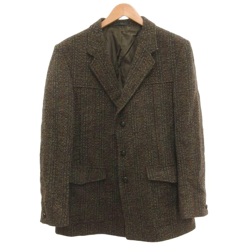 【中古】ダンアンドコー Dunn & Co ハリスツイード Harris Tweed テーラードジャケット 3B くるみボタン ウール 44 緑 グリーン マルチカラー /JS ■ECF003 メンズ 【ベクトル 古着】 260309